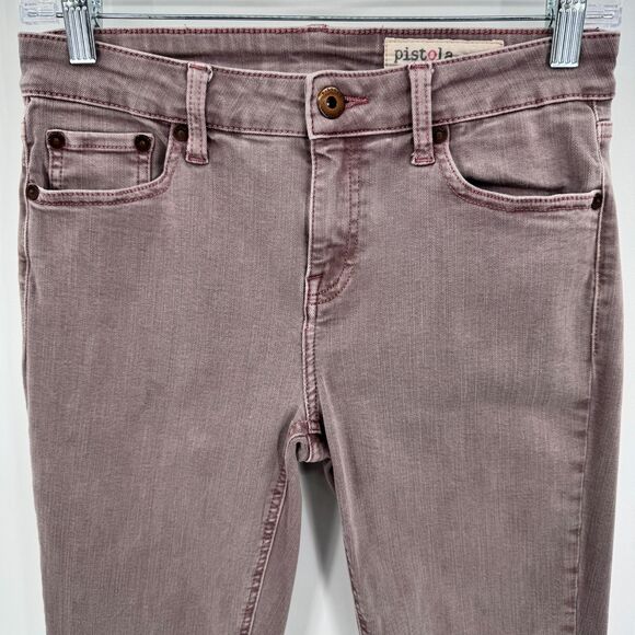 PISTOLA Gray Purple Anais Ankle Zip Skinny Jeans Pants Size 28 - Picture 2 of 6